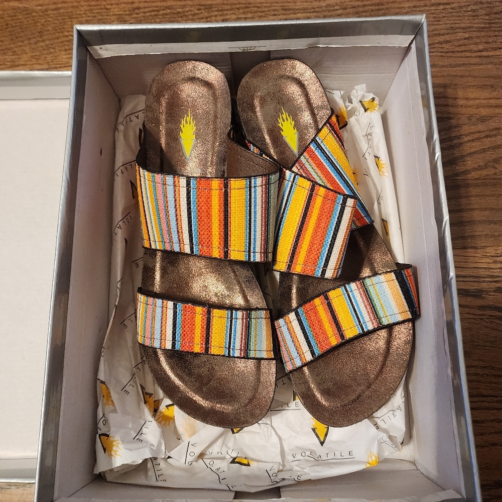 Volatile Multicolor Striped Sandals - Picture 5 of 7
